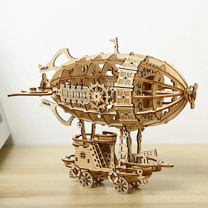 Airship 3D Wooden Car Puzzle Mechanical Model Kit by HitMyNeed
