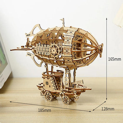 Airship 3D Wooden Car Puzzle Mechanical Model Kit by HitMyNeed