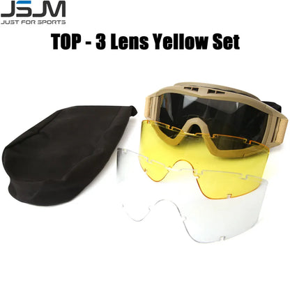 Airsoft Tactical Goggles with 3 Interchangeable Lenses by HitMyNeed