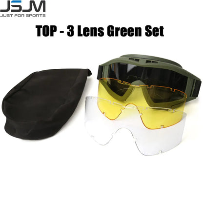 Airsoft Tactical Goggles with 3 Interchangeable Lenses by HitMyNeed