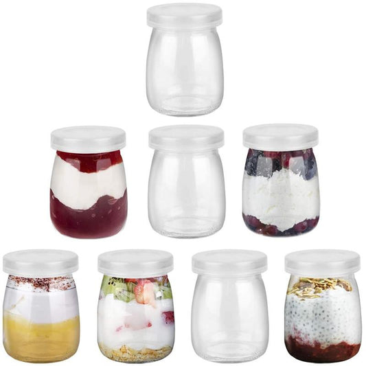 Airtight 100ml Pudding Glass Jars Set of 8 by HitMyNeed