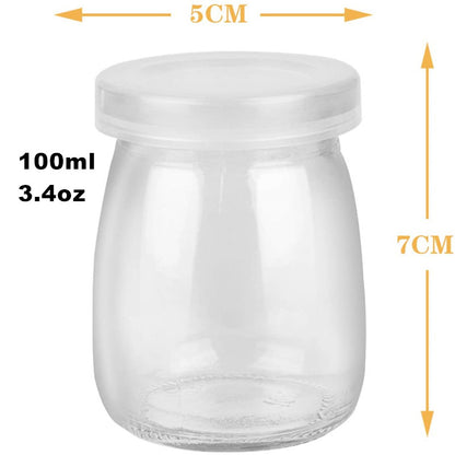 Airtight 100ml Pudding Glass Jars Set of 8 by HitMyNeed