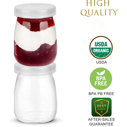 Airtight 100ml Pudding Glass Jars Set of 8 by HitMyNeed