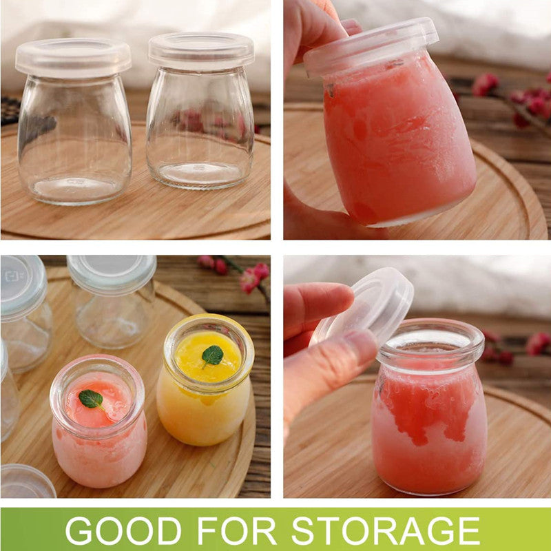 Airtight 100ml Pudding Glass Jars Set of 8 by HitMyNeed