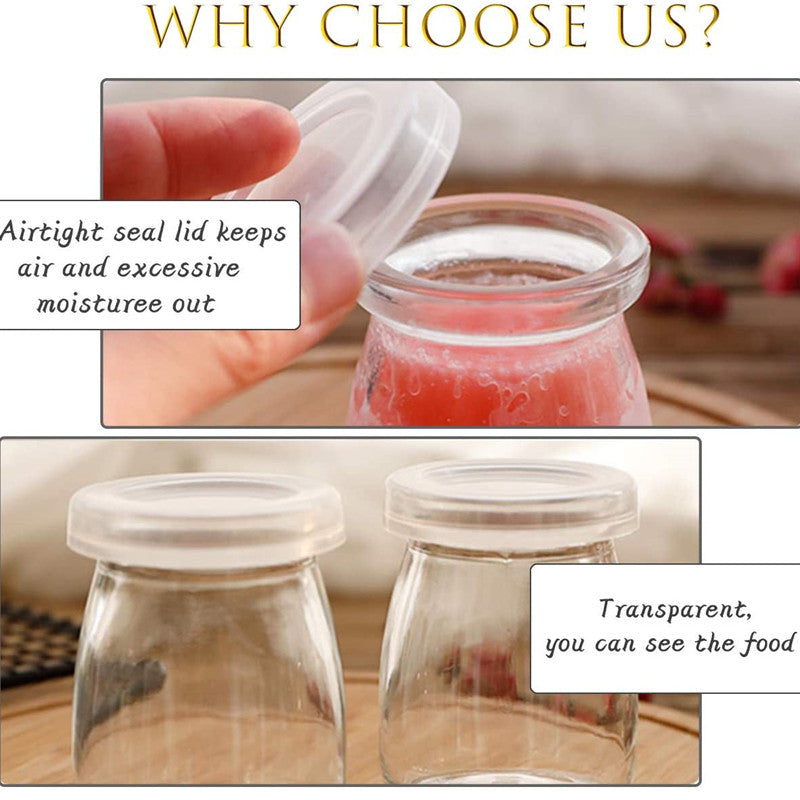 Airtight 100ml Pudding Glass Jars Set of 8 by HitMyNeed