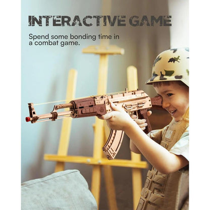 AK47 3D Wooden Rubber Band Gun DIY Model Kit by HitMyNeed