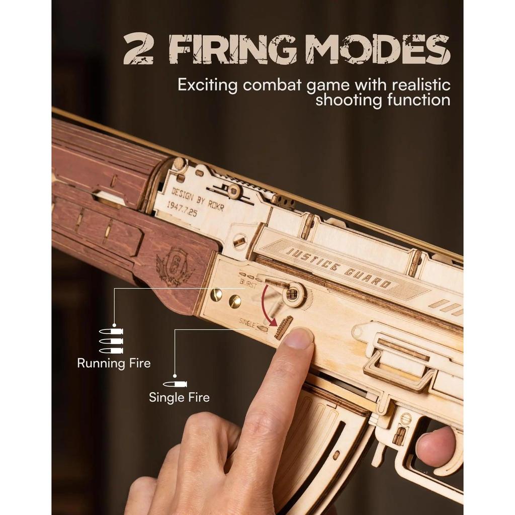 AK47 3D Wooden Rubber Band Gun DIY Model Kit by HitMyNeed
