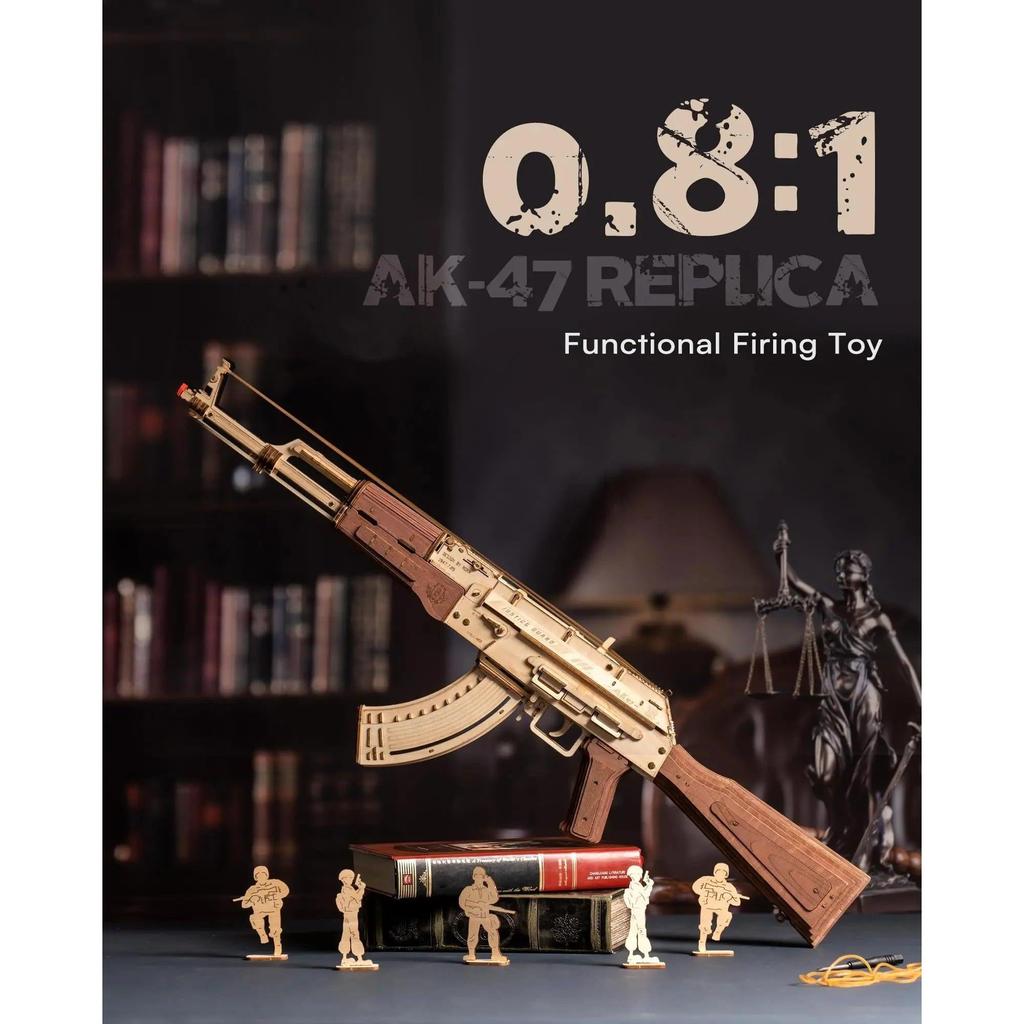 AK47 3D Wooden Rubber Band Gun DIY Model Kit by HitMyNeed