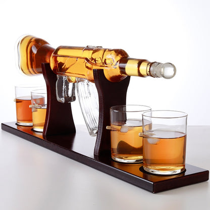 AK47 Glass Decanter Set with Stand and Shot Glasses by HitMyNeed