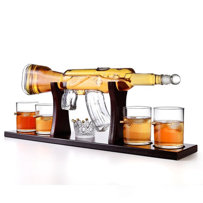 AK47 Whiskey Gun Decanter Set with Shot Glasses by HitMyNeed