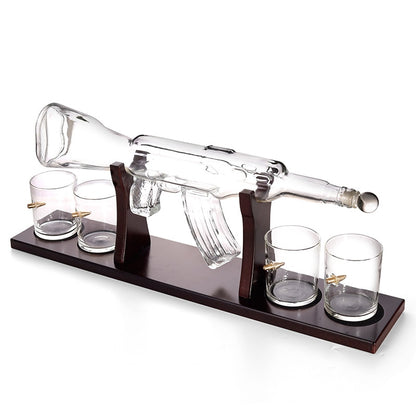 AK47 Whiskey Gun Decanter Set with Shot Glasses by HitMyNeed