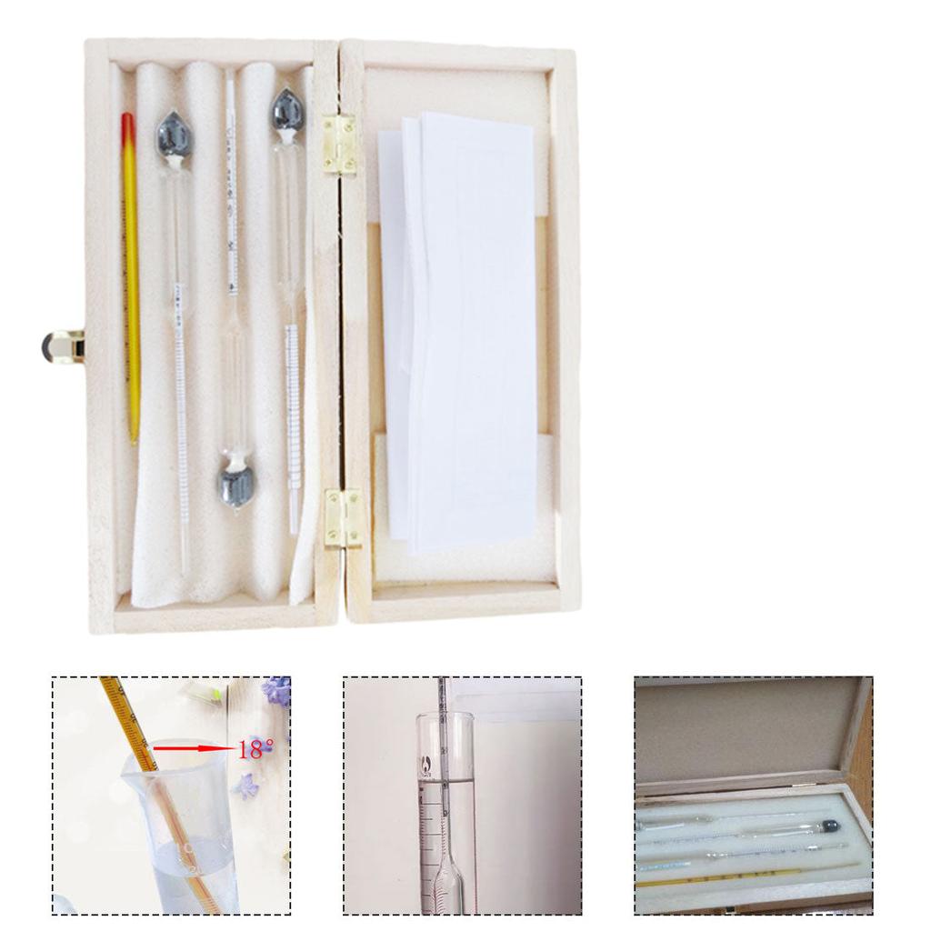 Alcohol Meter & Thermometer 3-Piece Hydrometer Set by HitMyNeed
