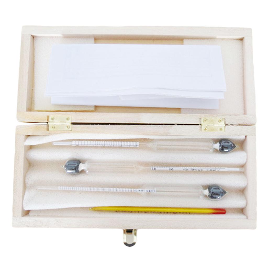 Alcohol Meter & Thermometer 3-Piece Hydrometer Set by HitMyNeed