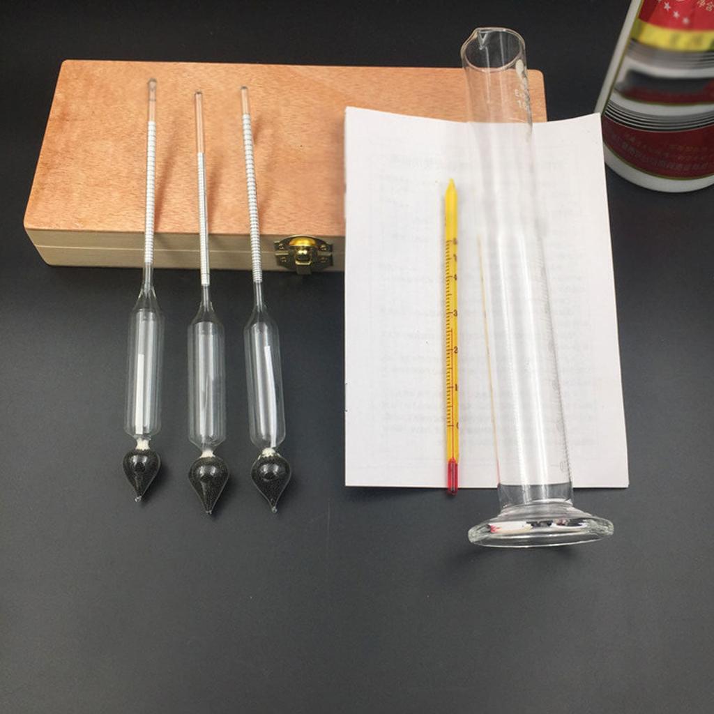 Alcohol Meter & Thermometer 3-Piece Hydrometer Set by HitMyNeed