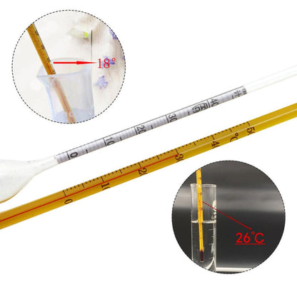 Alcohol Meter & Thermometer 3-Piece Hydrometer Set by HitMyNeed