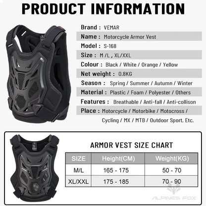 All Season Motocross Chest & Back Armor Vest by HitMyNeed