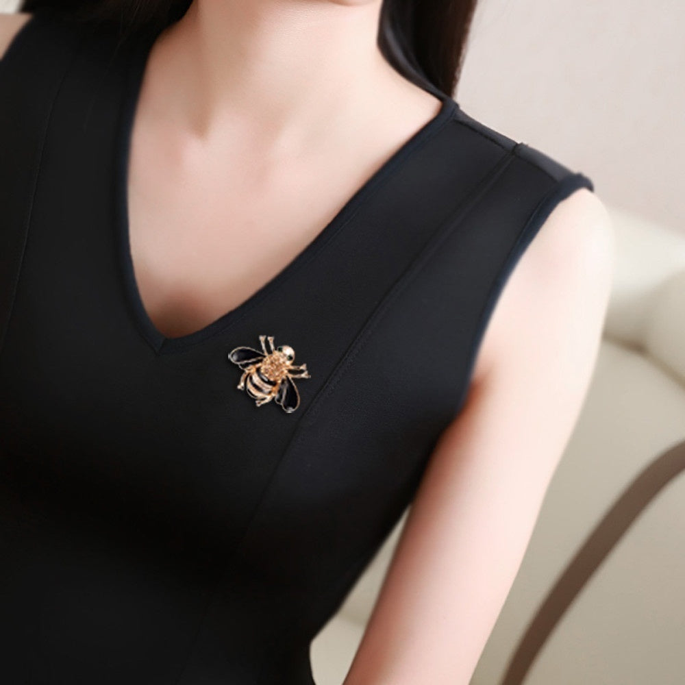 Alloy and Crystal Bee Pin Brooch by HitMyNeed