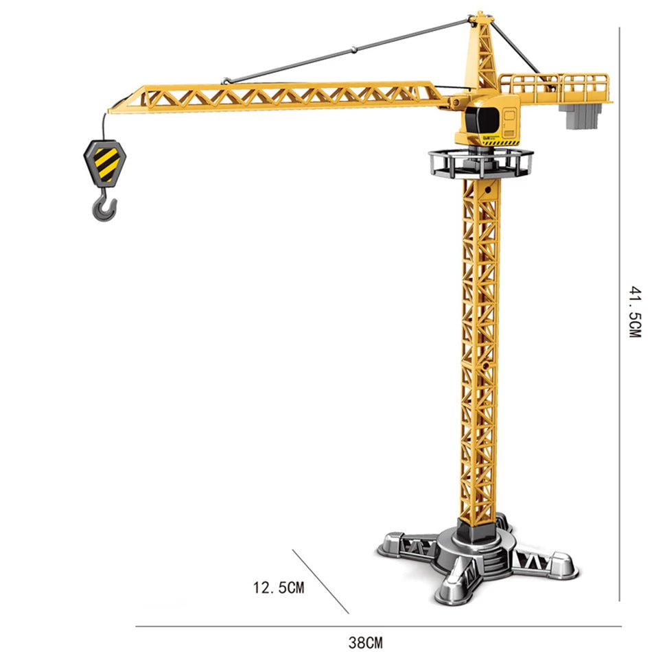 Alloy Diecast Tower Crane Construction Toy Model b-yellow-with-box by HitMyNeed