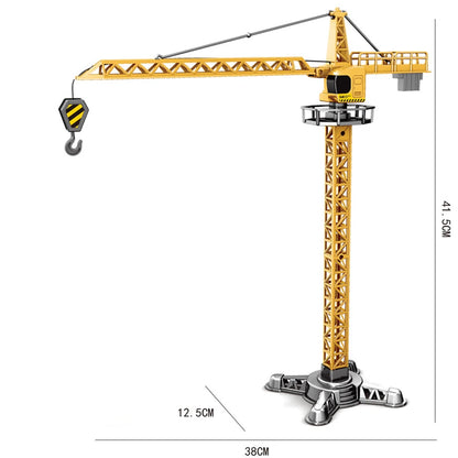 Alloy Diecast Tower Crane Construction Toy Model b-yellow-with-box by HitMyNeed