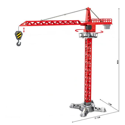 Alloy Diecast Tower Crane Construction Toy Model d-red-with-box by HitMyNeed