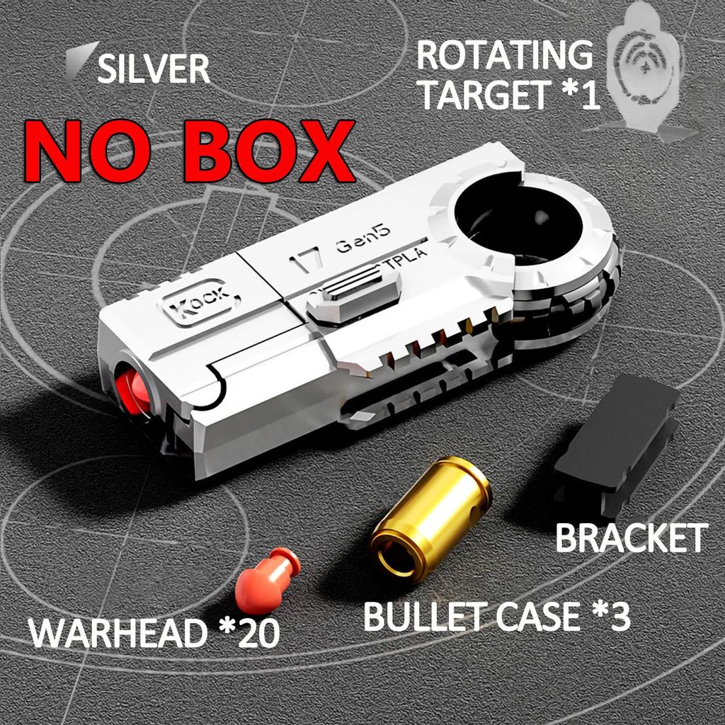 Alloy Pistol Fidget Ring Launcher for Adult Stress Relief wj86-silvery-no-box by HitMyNeed