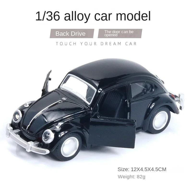 Alloy Vintage Beetle Toy Car with Opening Doors beetle-black by HitMyNeed
