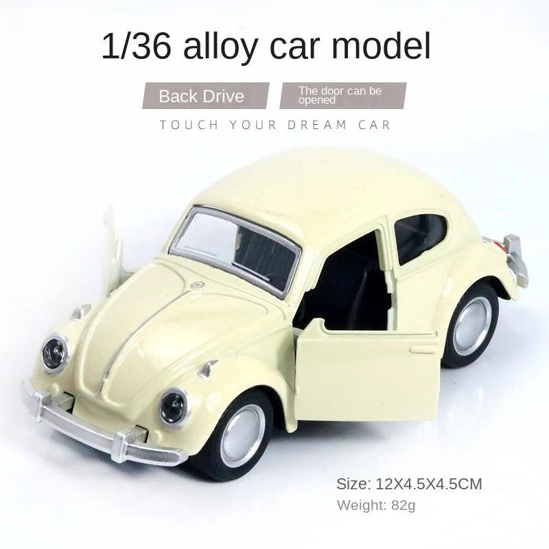 Alloy Vintage Beetle Toy Car with Opening Doors beetle-off-white by HitMyNeed