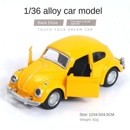 Alloy Vintage Beetle Toy Car with Opening Doors beetle-yellow by HitMyNeed