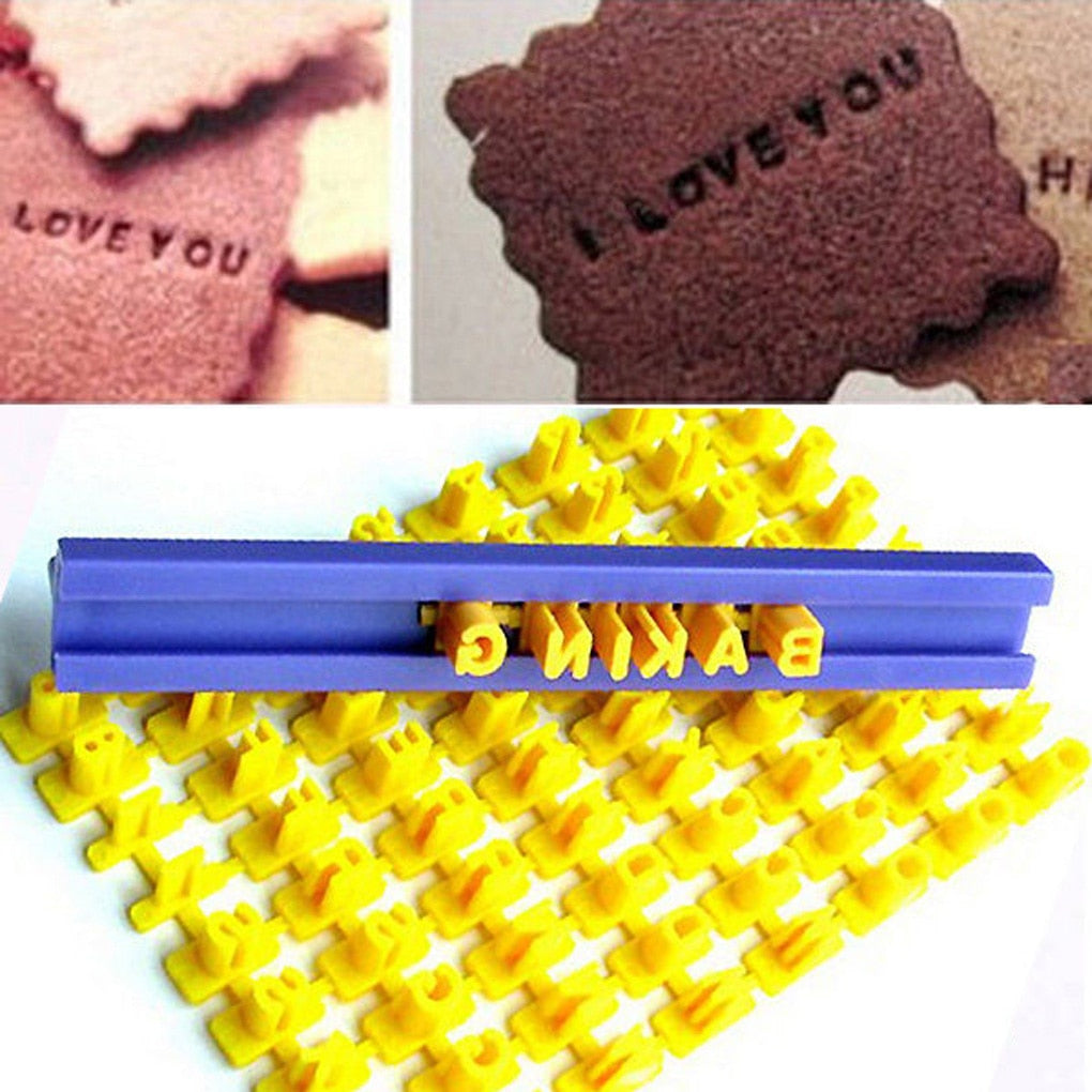 Alphabet Cookie Stamp Embosser with Letters & Numbers by HitMyNeed