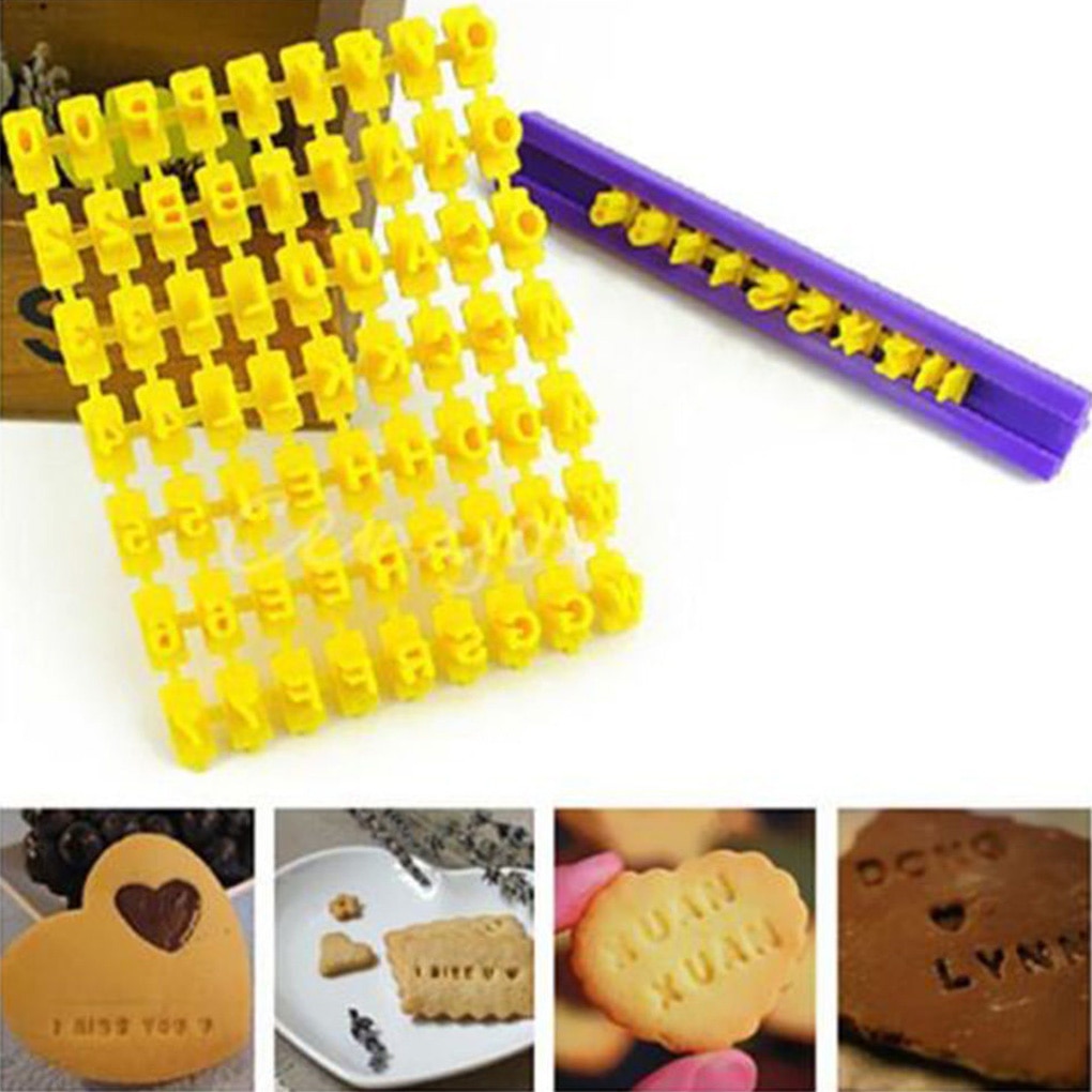 Alphabet Cookie Stamp Embosser with Letters & Numbers by HitMyNeed