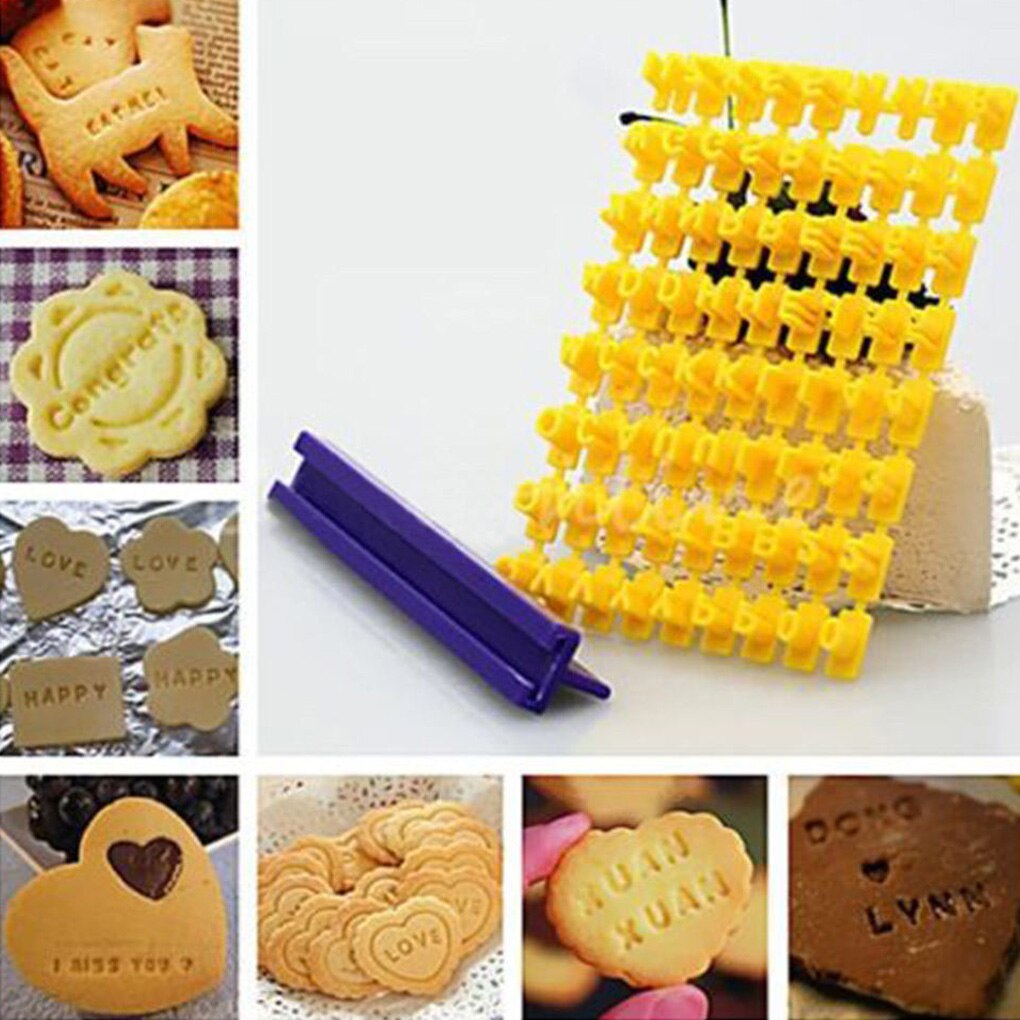 Alphabet Cookie Stamp Embosser with Letters & Numbers by HitMyNeed