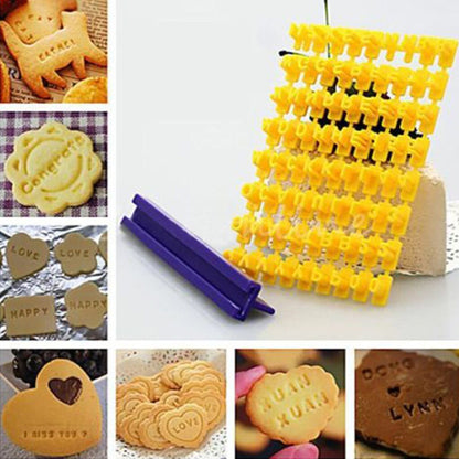 Alphabet Cookie Stamp Embosser with Letters & Numbers by HitMyNeed