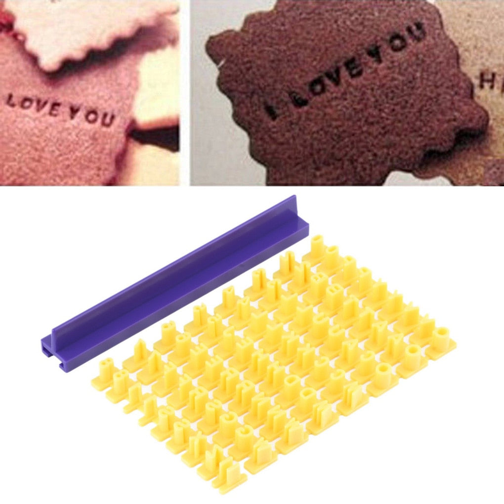 Alphabet Cookie Stamp Embosser with Letters & Numbers by HitMyNeed
