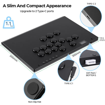 Aluminium Hitbox Leverless Arcade Controller M-Ultra by HitMyNeed