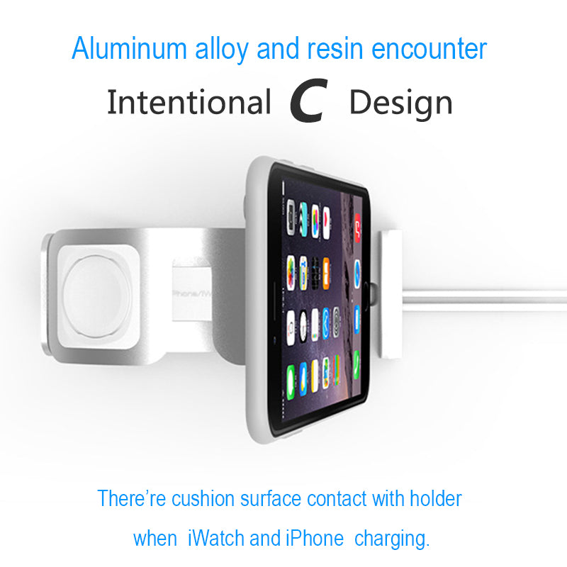 Aluminum 2-in-1 Charging Dock Stand for iPhone & Watch by HitMyNeed