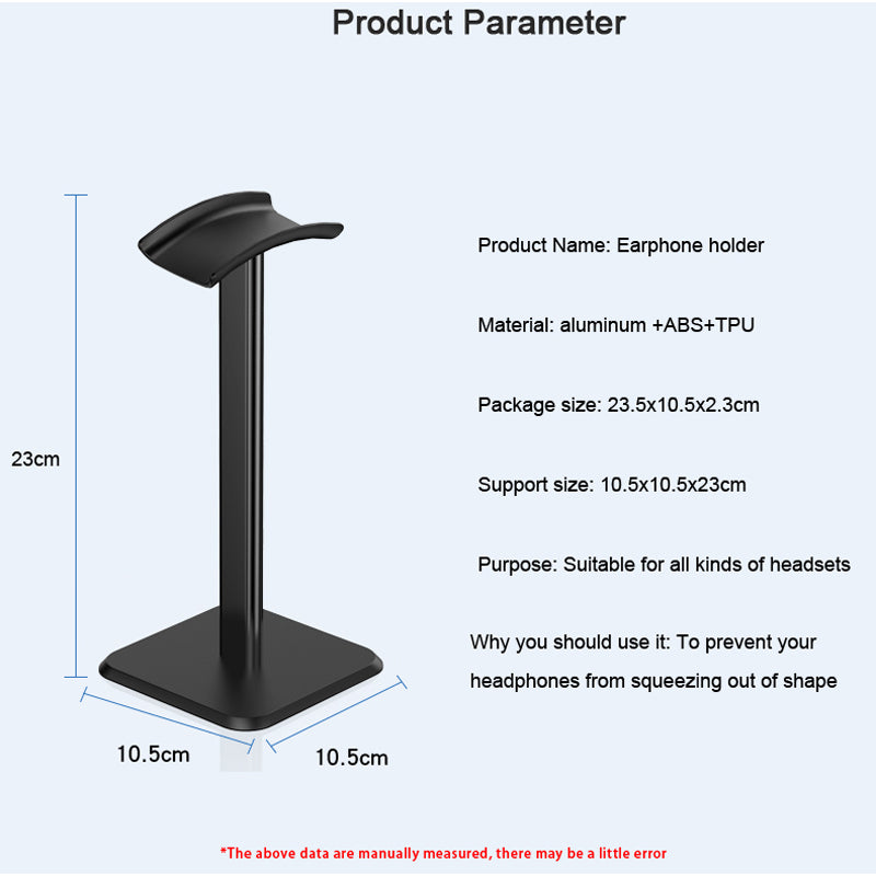 Aluminum Alloy Gaming Headset Stand with Cable-Safe Base by HitMyNeed