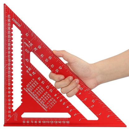 Aluminum Alloy Triangle Gauge Angle Ruler 7" / 12" red-12-inch by HitMyNeed