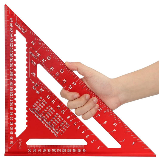 Aluminum Alloy Triangle Gauge Angle Ruler 7" / 12" red-12-inch by HitMyNeed