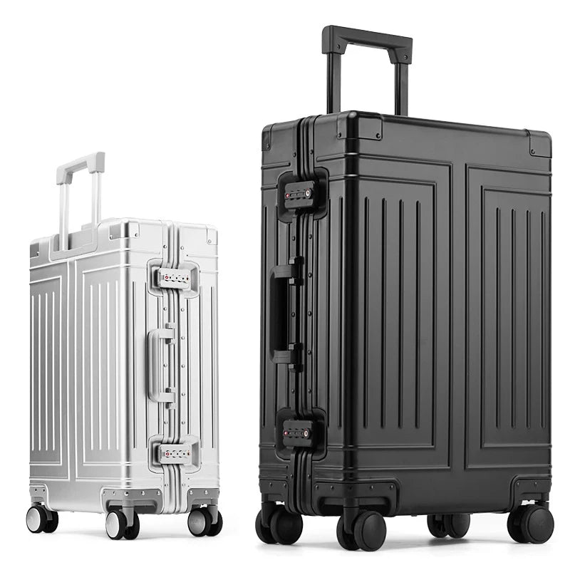 Aluminum Cabin & Check-In Trolley Suitcase with TSA Lock by HitMyNeed