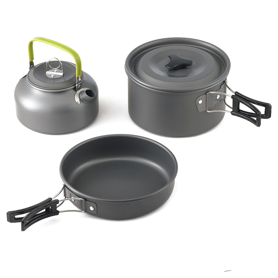 Aluminum Camping Cookware Set for 2-3 People by HitMyNeed