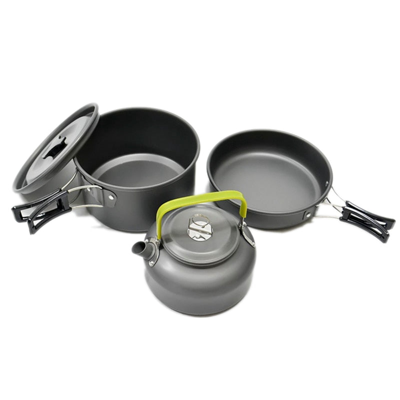 Aluminum Camping Cookware Set for 2-3 People by HitMyNeed