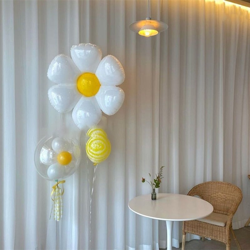 Aluminum Foil Daisy Balloon, 50cm Party Decoration by HitMyNeed