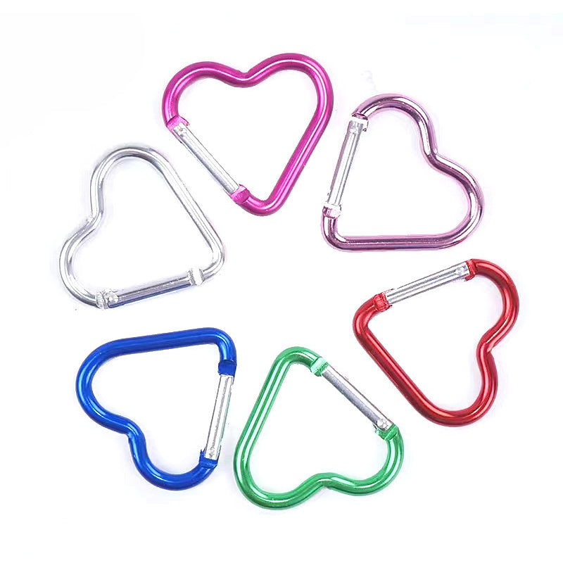 Aluminum Heart Shaped Carabiner Clips (3 Pack) by HitMyNeed