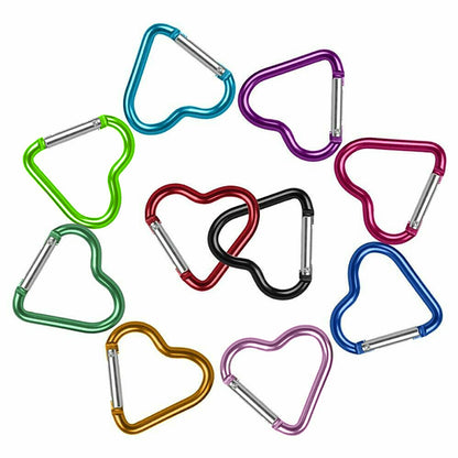 Aluminum Heart Shaped Carabiner Clips (3 Pack) by HitMyNeed