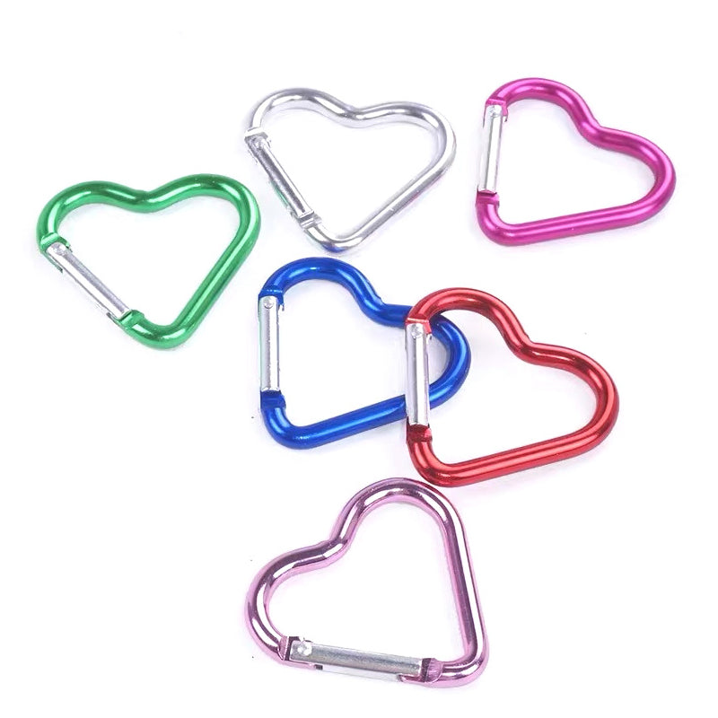 Aluminum Heart Shaped Carabiner Clips (3 Pack) by HitMyNeed