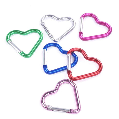 Aluminum Heart Shaped Carabiner Clips (3 Pack) by HitMyNeed