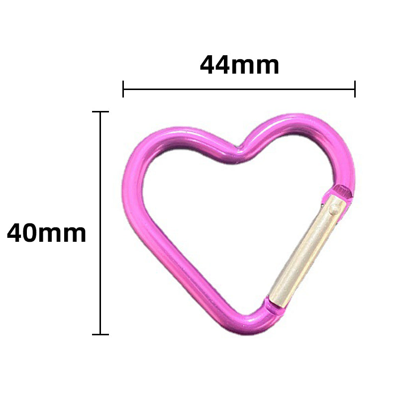 Aluminum Heart Shaped Carabiner Clips (3 Pack) by HitMyNeed