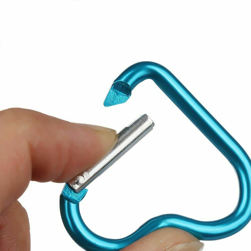 Aluminum Heart Shaped Carabiner Clips (3 Pack) by HitMyNeed