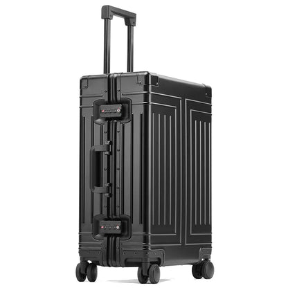Aluminum-Magnesium Alloy Rolling Travel Suitcase black 28.0 by HitMyNeed