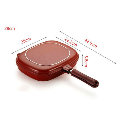 Aluminum Non Stick Double Sided Grill Pan by HitMyNeed